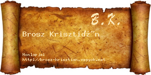 Brosz Krisztián névjegykártya